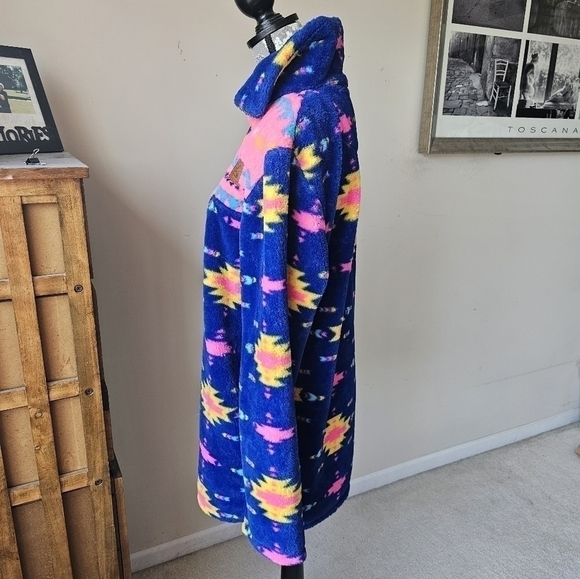 Southern Fried Chics Neon Nights Aztec Sherpa Sz. L - Picture 4 of 8